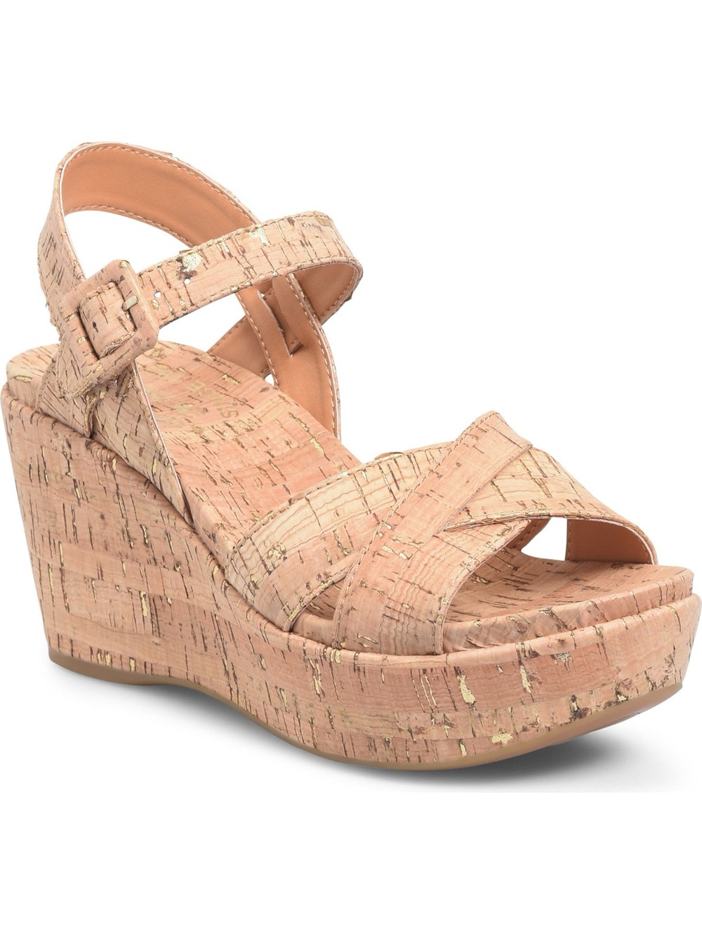 Kork-Ease Ava 2.0 Platform Wedge Sandal in Natural Tan